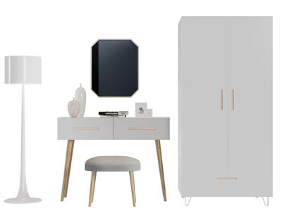 现代化妆梳妆台衣柜3d模型 现代化妆梳妆台衣柜