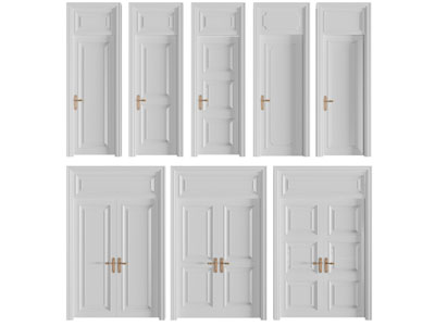 简欧白色平开门