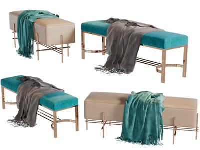 现代轻奢长方形沙发凳