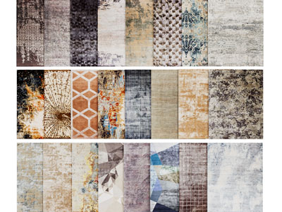 新中式做旧长方形地毯3d模型 新中式做旧长方形地毯