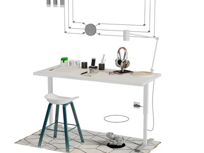 北欧极简书桌椅组合