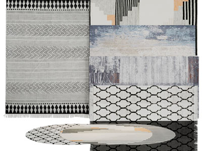 北欧长方形地毯3d模型 北欧长方形地毯