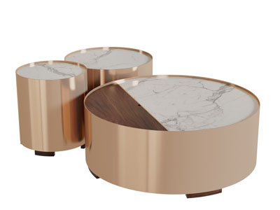 现代轻奢圆形茶几3d模型 现代轻奢圆形茶几