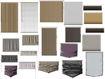 现代竹子拉帘罗马帘3d模型 现代竹子拉帘罗马帘