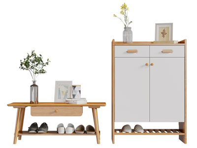 北欧玄关鞋柜换鞋凳