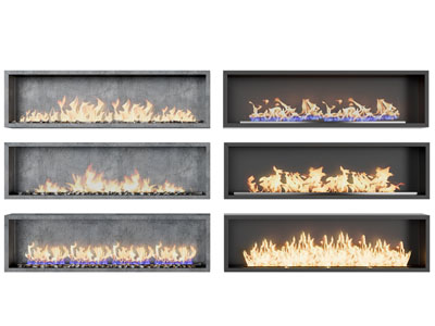 现代长方形装饰壁炉
