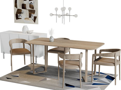 北欧实木餐桌椅组合