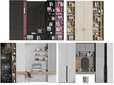 新中式开放式收纳装饰柜