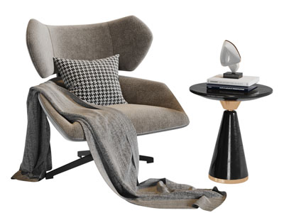 现代休闲椅子茶几