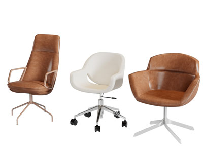 现代棕色办公椅子转椅