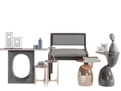 新中式休闲椅子茶几