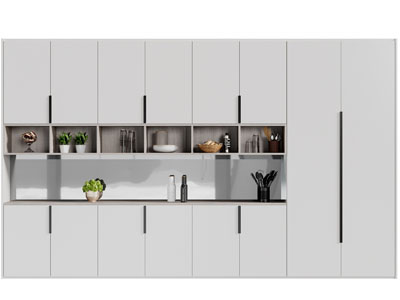 现代灰白色镂空装饰柜