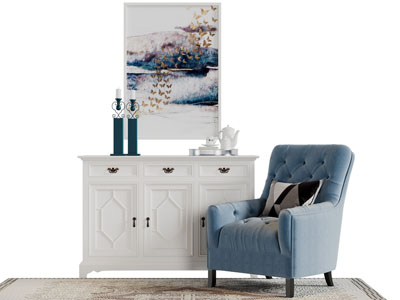 美式玄关柜边柜休闲椅子