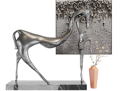 新中式抽象马匹雕塑雕刻