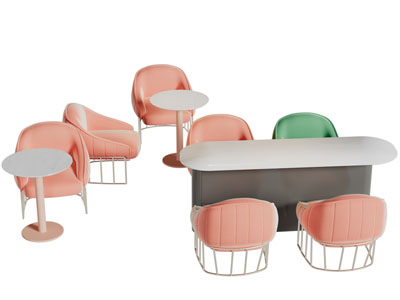 现代轻奢餐桌休闲椅子