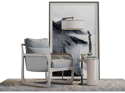 新中式单人休闲椅子