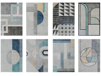 现代抽象图案的长方形地毯3d模型 现代抽象图案的长方形地毯