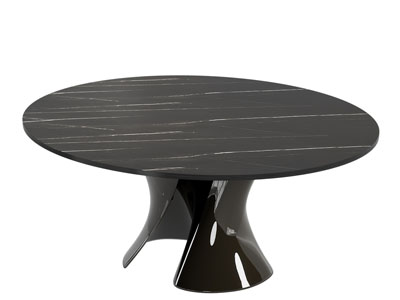 现代黑色大理石圆形茶几3d模型 现代黑色大理石圆形茶几