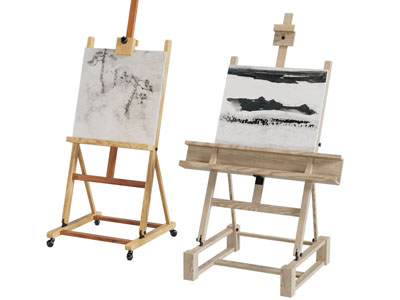 现代实木画架3d模型 现代实木画架