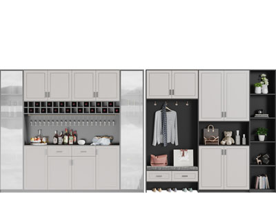 新中式酒柜玄关鞋柜