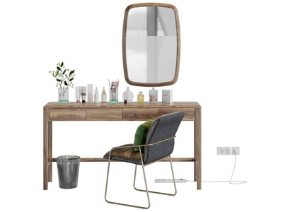 现代实木化妆梳妆台