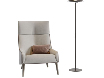现代休闲椅子落地灯