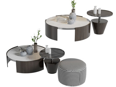 现代圆形茶几坐墩3d模型 现代圆形茶几坐墩