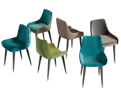 现代布艺餐椅休闲椅子