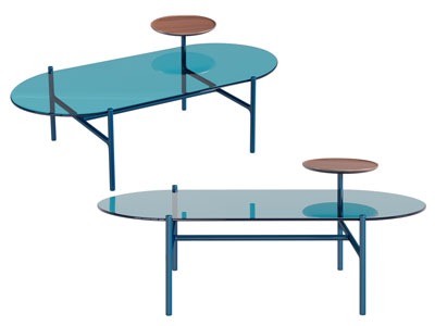 现代彩色椭圆形玻璃茶几3d模型 现代彩色椭圆形玻璃茶几