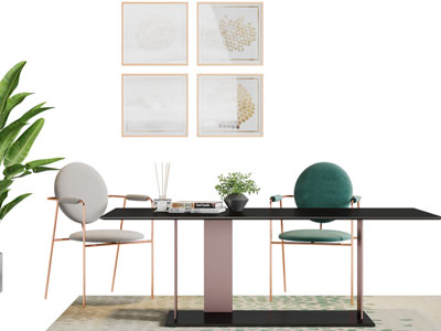 现代轻奢餐桌椅组合