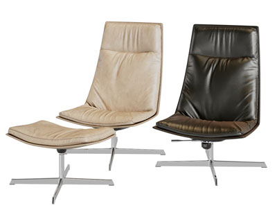 现代皮质十字支架的休闲椅子脚踏