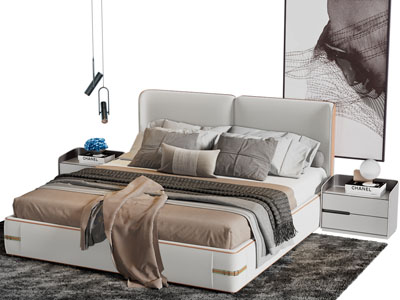 新中式双人床床头柜