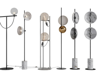 现代双头落地灯