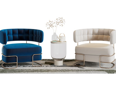 现代轻奢单人沙发3d模型 现代轻奢单人沙发