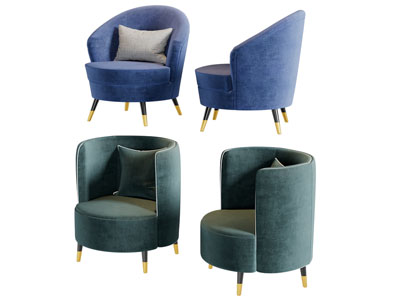 现代布艺单人沙发3d模型 现代布艺单人沙发