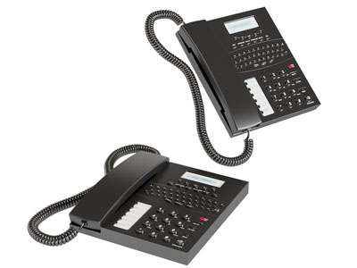 一部黑色的按键电话机