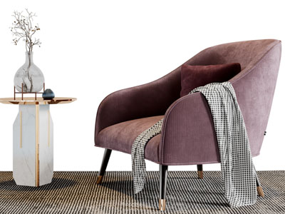 现代布艺单人沙发3d模型 现代布艺单人沙发