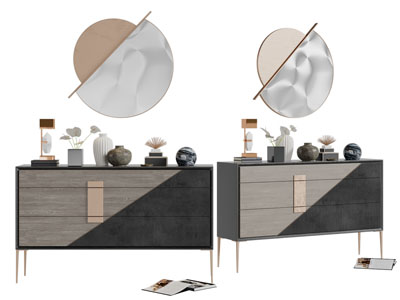 新中式高脚玄关柜边柜