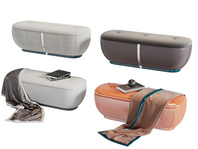 新中式椭圆形沙发凳