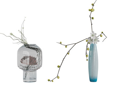 新中式花瓶花卉3d模型 新中式花瓶花卉