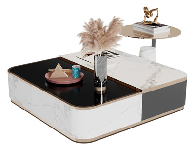 现代方形茶几3d模型 现代方形茶几