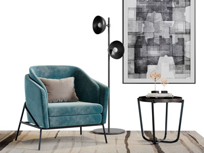 现代布艺休闲单人沙发3d模型 现代布艺休闲单人沙发