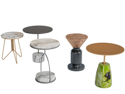 现代圆形茶几边几3d模型 现代圆形茶几边几