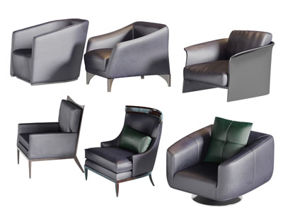 新中式单人沙发3d模型 新中式单人沙发