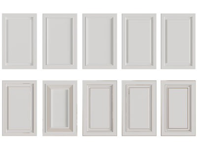 现代白色凹凸纹理的柜门