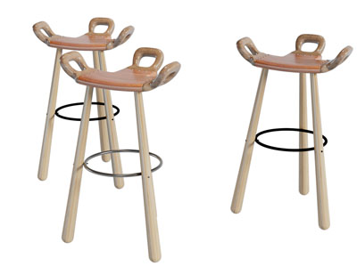 现代个性实木吧椅