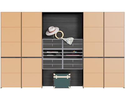 现代中间是抽屉的衣柜3d模型 现代中间是抽屉的衣柜