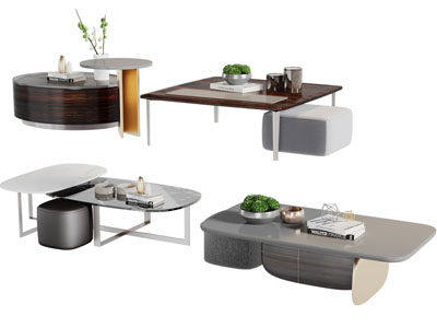 新中式茶几3d模型 新中式茶几