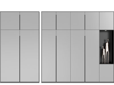现代灰色衣柜3d模型 现代灰色衣柜