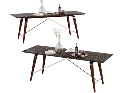 现代长方形大理石茶几3d模型 现代长方形大理石茶几